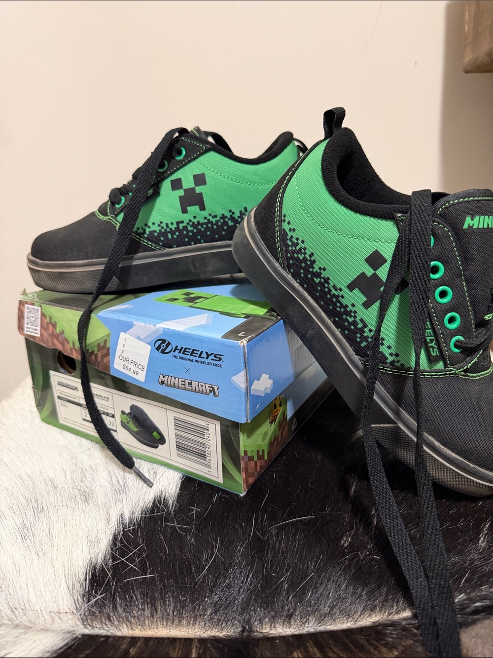Heelys x Minecraft Pro 20 Black/Green Youth Shoes – Size 2 – New